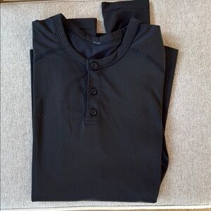 Lululemon Men's Black Vented Henley Shirt